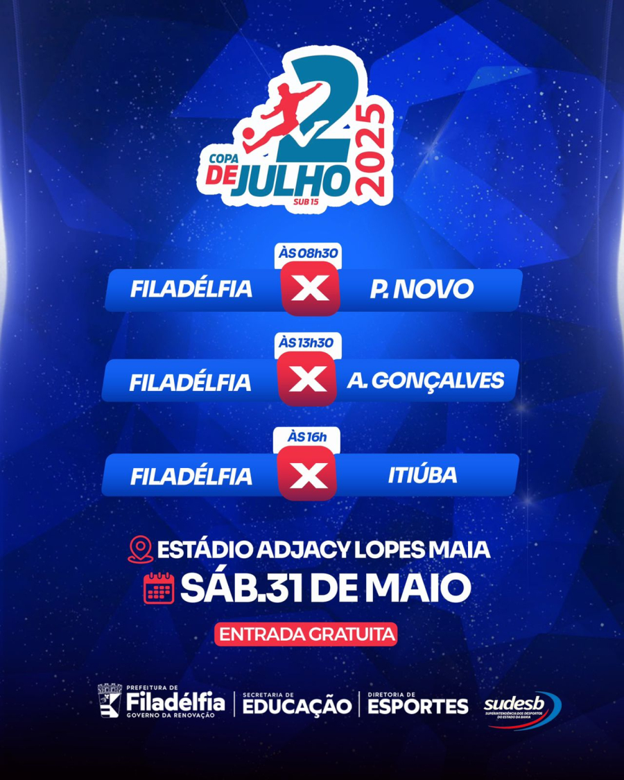Filadélfia sedia jogos da Copa 2 de Julho 2025 e recebe seleções de base do Sub-15