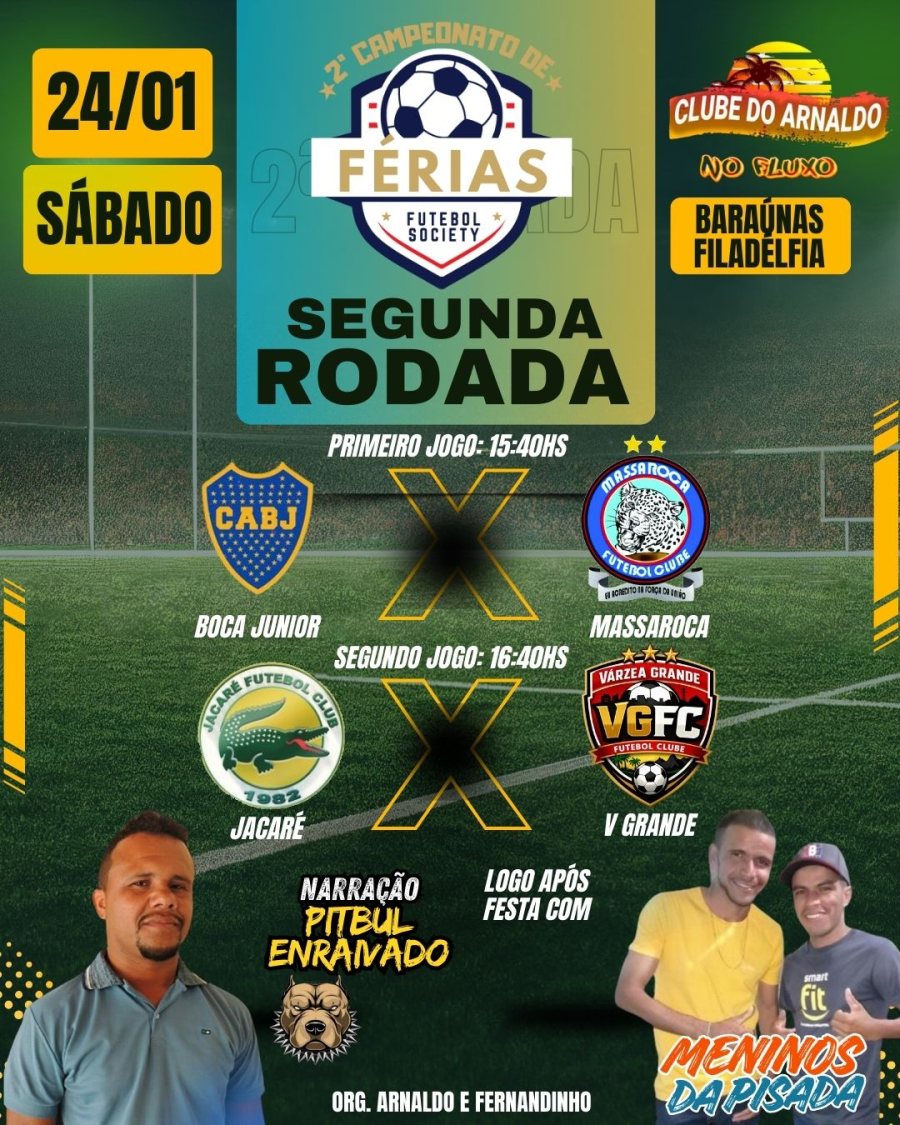 Campeonato de Férias chega à segunda rodada no Clube do Arnaldo em Filadélfia 