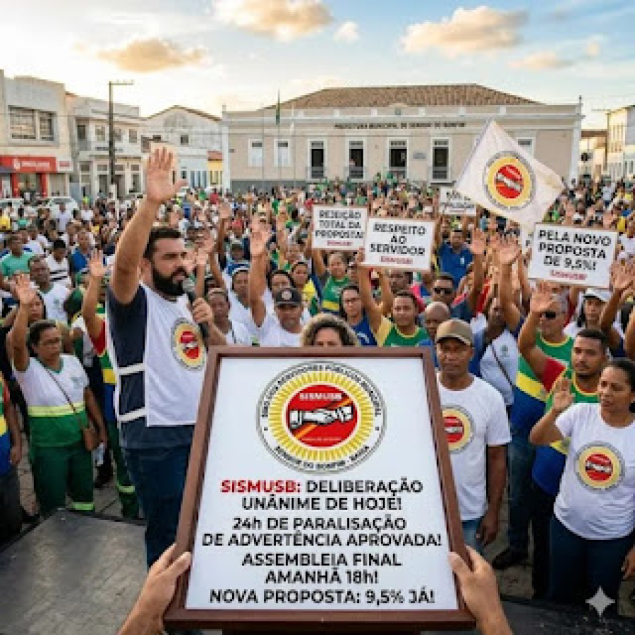 Servidores Públicos Municipal de Senhor do Bonfim poderão paralisar suas atividades nesta quinta-feira (19)