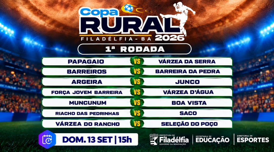 Copa Rural de Filadélfia 2026 começa neste domingo e promete movimentar comunidades do município