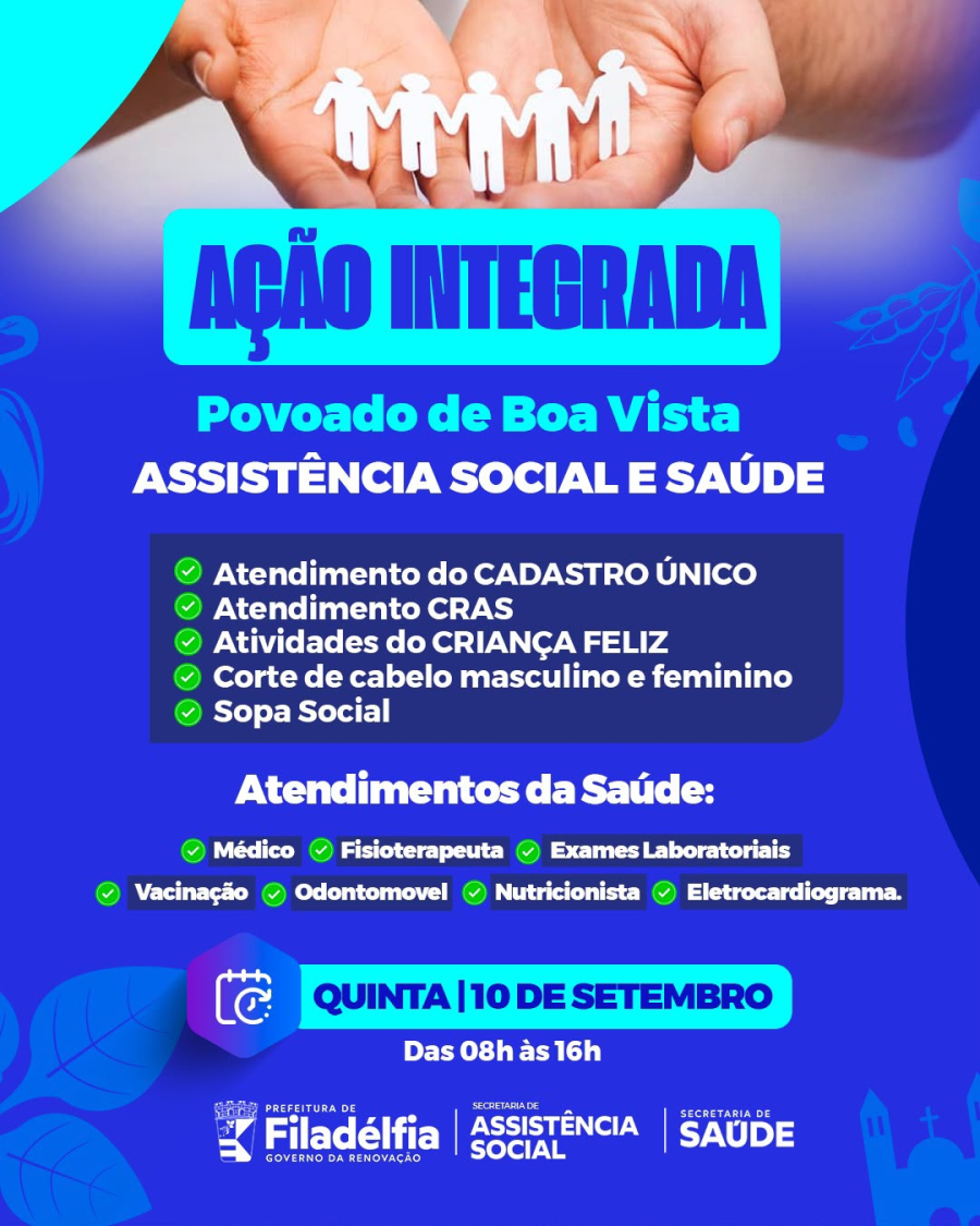 Prefeitura de Filadélfia leva ação integrada de Assistência Social e Saúde ao povoado de Boa Vista nesta quinta-feira