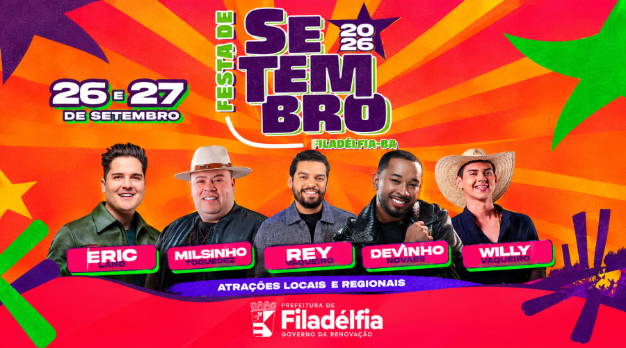 Festa de Setembro 2026 acontece no próximo fim de semana em Filadélfia com grandes atrações musicais*